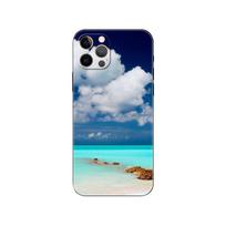 Skaidrus jūros dangaus smėlio paplūdimio telefono dėklas, skirtas iphone 5 5s se 6 6s 7 8 plus x 10 XR XS 11 12 13 mini pro MAX, juodas tpu galinis dangtelis iphone 13pro MAX blue