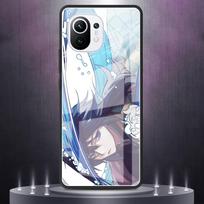Glass Case For Xiaomi Mi Poco X3 NFC M3 11T Pro 10T Note 10 Lite 9T F3 11i Luxury Tempered Back Phone Cover Anime Demon Slayer Mi Poco M3 gray