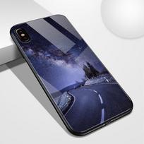 For Iphone 14 13 12 11 Pro Max Case Glass Back Cover Road View Iphone Xr Cover Funda For Iphone 6 6s 7 8 14 Plus X Xs Max Xr Se iPhone 14 plus&Silicon TPU case gray