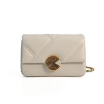 New Style Cowhide Women's Bag, Diamond Grid Chain Bag, Women's High-end Feeling, Niche Single Shoulder Leather Crossbody Bag