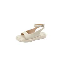 Krazing Pot Microfiber Peep Toe Low Heels Summer Flat Platform Ankle Buckle Women Leisure Sandals 34 dramblio kaulas