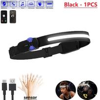 Naujas „Bluetooth“ daugiafunkcis indukcinis COB priekinis žibintas lauko važiavimo žibintas USB įkrovimas nakties važiavimo šviesa Stiprus priekinis žibintas black-1PCS