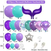 Naujas purpurinės undinėlės uodegos su gimtadieniu dekoravimo rinkinys Mergaitės balionas Vestuvės Oh Baby Shower Latekso balionai Girliandos Globos 12 inch