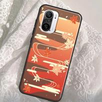 Genshin Impact  Kaedehara Kazuha leaf Case For POCO X3 Pro GT M3 M4 F3 X4 NFC Cover For Xiaomi Mi 11 Lite Mi12 Pro 12X 10T 11T Mi 9T (9T Pro) red