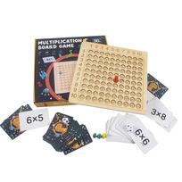Naujas Montessori medinis aritmetikos matematikos stalo žaidimas žaislas Daugyba 9x9 Sensorinis apšvietimas Konkurencinis galvosūkis Vaikų palankumas Dovana beige