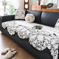 Irregular Chenille Sofa Cushion Summer Non-Slip Cool Pad Light Luxury High-Grade Irregular Cushion Cloth 90-90 gray
