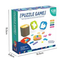 3D Creative Desktop Puzzle Game Tangram Math Toys Building Blocks Board Color Shape Game For Kids Educational Gifts blue