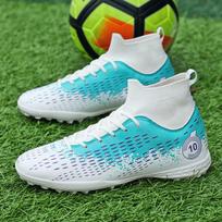 Futbolo Batai 35-48 unisex Futbolo Batai Aukštakulniai Guminiai Raišteliai Labai Elastingos Kojinės Treniruotės Dirbtinė Žolė Lauko Sporto Treniruotės Futbolo Batai 36 balta
