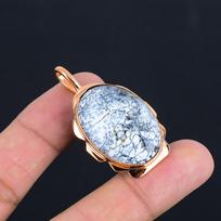 Dendrite Opal Gemstone Copper Handmade Jewelry Gorgeous Pendant For Her 1.93 Inches balta