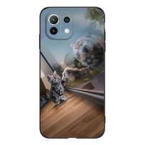 For xiaomi Mi 11 / Mi 11 Lite 5G NE 4G Case Cover xiaomi11 black tpu case lion wolf tiger dragon Xiaomi Mi 11 gray
