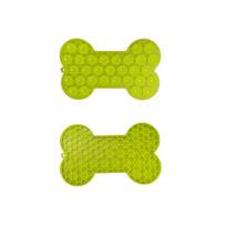 1pcs Silicone Licking Pad Pet Dogs Lick Pad Bath Slow Eating Peanut Butter Lick Feeder Cats Mat Feeding Dog Bone Style Lick Mat 18x11x1cm yellow