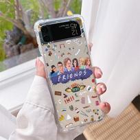 Central Perk Friends Luxury Case For Samsung Galaxy Z Flip 3 4 5G Funda Z Flip3 Clear PC Hard Shockproof Back Phone Coque Samsung Z Flip gray