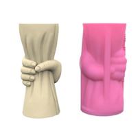 Silicone Mold  Succulent Planter Molds Crafting Moulds Hand Shaped Pencil Holder Moulds Suitable for  Flower Vase beige