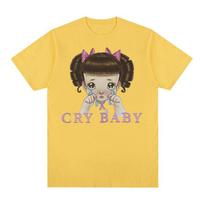 Melanie Martinez cry baby animacinis filmas Grafiniai marškinėliai Vyriški moteriški mieli Retro Harajuku mados marškinėliai 100 % medvilnė, dideli marškinėliai XXXL juoda