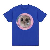Funny Cute Sad Hamster Meme Graphics T-shirts for Men Women High Quality Aesthetic T Shirts Fashion Vintage Kawaii Tops T-shirt S juoda