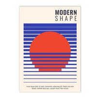 Amžiaus vidurio abstrakčioji Bauhaus geometrinė linija Retro drobės tapyba Šiaurės šalių plakatai ir spaudiniai Sienų meno nuotraukos Svetainės dekoras 21x30cm No Framed