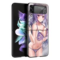 Z Flip 4 Phone Case for Samsung Galaxy Z Flip 3 5G ZFlip3 Flip3 zflip Flip4 Black Hard PC Cover Genshin Impact Sexy Girl Shell Z Flip3 5G