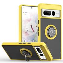 Dėklas, skirtas Google, skirtas Google Pixel 8A 7A 8 7 6 Pro Phone Case 360 ​​Magnetinis piršto žiedas matinis laikiklis, šarvai, apsaugantis nuo pirštų atspaudų For Pixel 8A geltona