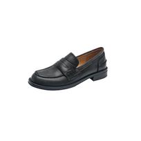 Krazing Pot Full Grain Leather Round Toe Low Heels Autumn Summer Shoes Slip on Women Oxford Shoes Vintage Pumps 34