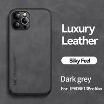 For iPhone 13 12 11 Pro Max Case Car Magnetic Stand Holder Phone Case For iPhone XR X XS Max 7 8 Plus Texture Leather Back Cover For iPhone 11 Pro tamsiai pilka spalva