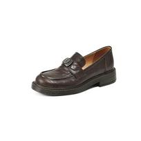Krazing Pot Sheepskin Round Toe Low Heels Autumn Summer Shoes Slip on Women Oxford Shoes Metal Flowers Pumps 34 ruda