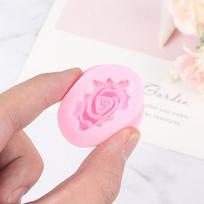 3D rožės žiedo silikoninė forma, skirta fondantiniam tortų dekoravimui, šokolado ir sausainių formos pink