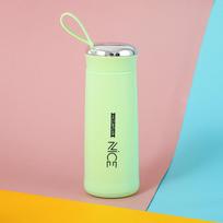 400ML Glass Water Bottle Milk Juice Water Cup Coffee Mug Large Capacity Leakproof Drink Bottles BPA Free Glass Bottles Drinkware 400ML beige