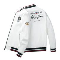 Embroidered Baseball Uniform Man  Flight Coat Korean  Casual Men's Jacket XL juoda