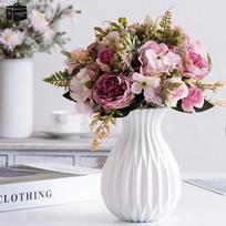Modern Flower Vase White Plastic Vase Flower Pot Basket Nordic Home Living Room Decoration Ornament Wedding Flower Arrangement brown