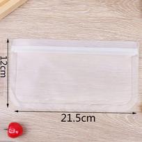 Silikoniniai maisto laikymo konteineriai Neperšlampami indai Daugkartinio naudojimo stovimas užtrauktuku užsegamas maišelis 21.5*12cm white