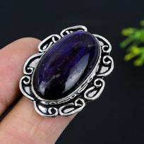 Violetinis labradorito brangakmenis 925 svarų sterlingų sidabro žiedas Dydis 8 S6F46 gray