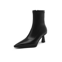 Krazing Pot Microfiber Winter Chelsea Boots Women Zipper Size 42 Stiletto Thin High Heels Modern Ankle Boots 34 juoda