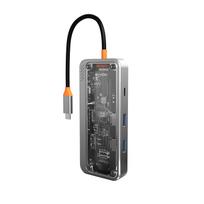 VAORLO C tipo USB C šakotuvas 3.1 HDMI adapteris 5GB RJ45 SD/TF kortelių skaitytuvas stebulės 100 W PD greitas įkrovimas nešiojamam kompiuteriui USB C koncentratorius juoda
