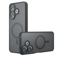 Skirtas Xiaomi Redmi 14C 13 4G 5G Matte Anti-pirštų atspaudams, smūgiams atsparus TPU magnetinis dėklas, apsaugantis nuo kritimo, negelstantis nugarėlės korpusas For Redmi 14C skaidri juoda spalva