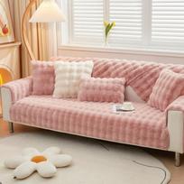 Sofos pagalvėlė Žieminė Stora pliušinė pagalvėlė Neslystanti Odinė sofos užvalkalas Naujas stilius 70*70 beige