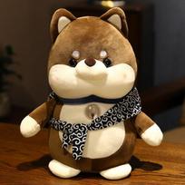 Lovely Stand Fat Shiba Inu Dog Plush Toys Stuffed Soft Kawaii Animal Cartoon Pillow Dolls Gift for Kids Baby Children 25cm šviesiai ruda spalva