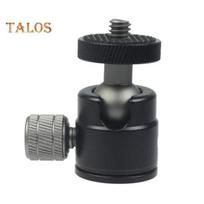 Mini rutulinė galvutė, skirta GoPro, skirta Osmo 360 laipsnių pasukama aliuminio lydinio 1/4 sraigtinė LED vaizdo lemputė Mobiliojo telefono DSLR fotoaparato monopodinio trikojo galvutės laikiklis juoda
