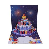 Yousheng 3D Pop Up Birthday Cards Birthday Cake Greeting Cards with Pyrotechnics Music Blowable Candle Birthday Surprise Keepsake for Her Him blue