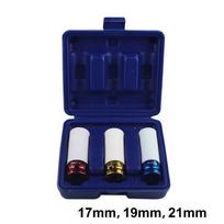3/5set Drive Wheel Protector Impact Socket Impact Sleeve Set Durable Plastic Sleeves 15mm/17mm/19mm/21mm/22mm 3set