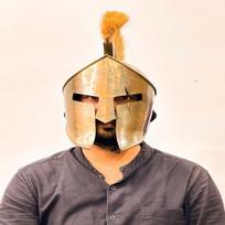 Battle Damage 300 Spartan Helmet Medieval Steel Helmet With Inner Liner Best Gift For Him beige