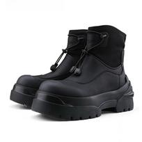 Moteriški batai ant kulkšnies žiemai Nauja platforma Trend Boots Moterų dizainerio lauko apvalūs vaikščiojimo batai moterims Botas De Mujer 36 black