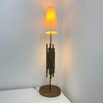 Stalinė lempa Moderni stalo lempa - Apšvietimas - Stalinė lempa - Art Deco šviestuvas - Stalo šviestuvas - Audinio gaubtas beige