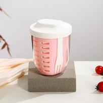 1PC Dripable Fruit Cup with Fork Food Grade Student Portable Picnic Storage Bucket Plastic Cup Sealed Leak Proof Salad Cup violetinė