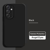 Angel Eyes Phone Case for Samsung Galaxy A55 5G 6.6  High Qualtiy Camera Protection Official Silicone Luxury Back Cover Samsung A55 black