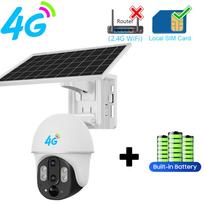 Mobilus Telefonas Nuotolinis 10x Priartinimas Stebėjimas 4G Saulės Kamera Lauko Neperšlampama Stebėjimo Kamera Išmanusis Namas Apsaugos Kameros IP stebėjimas 【4G】No Card juoda/balta