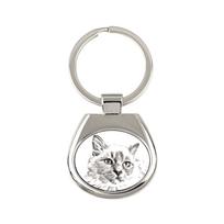 Birman - raktų pakabukas su katinu, raktų pakabukas su raštu, personalizuotas pakabukas iš prekės ženklo Art-Dog sidabras