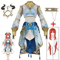 Sumeru Nilou Cosplay Moteriškas Apranga Mergaičių Suknelė Helovino Kostiumas Suaugusiųjų Karnavalo Vienoda Apranga Anime Drabužiai XXL-(Costume+Wig) gray