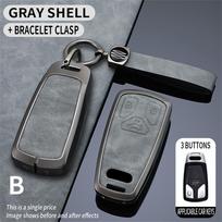 Automobilio raktų dėklo dangtelis Raktų krepšys, skirtas A1 A3 8v A4 B9 A5 A6 C7 Q3 Q5 Q7 Tt laikiklis Shell Auto Keychain Protect Priedai pilka spalva