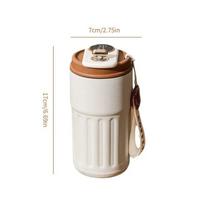 1 vnt. nerūdijančio plieno izoliuotas puodelis, rodantis temperatūrą, kavos puodelis, išmanus, montuojamas automobilyje, vandens puodelis, dovana, gėrimo įrankis 450ml balta