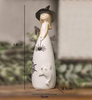 Halloween Witch Resin Statue Home Cute Elf Resin Desktop Decoration